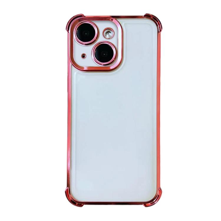 For iPhone 14 Plus Electrpolated Space Four-corner Shockproof TPU Phone Case - Pink