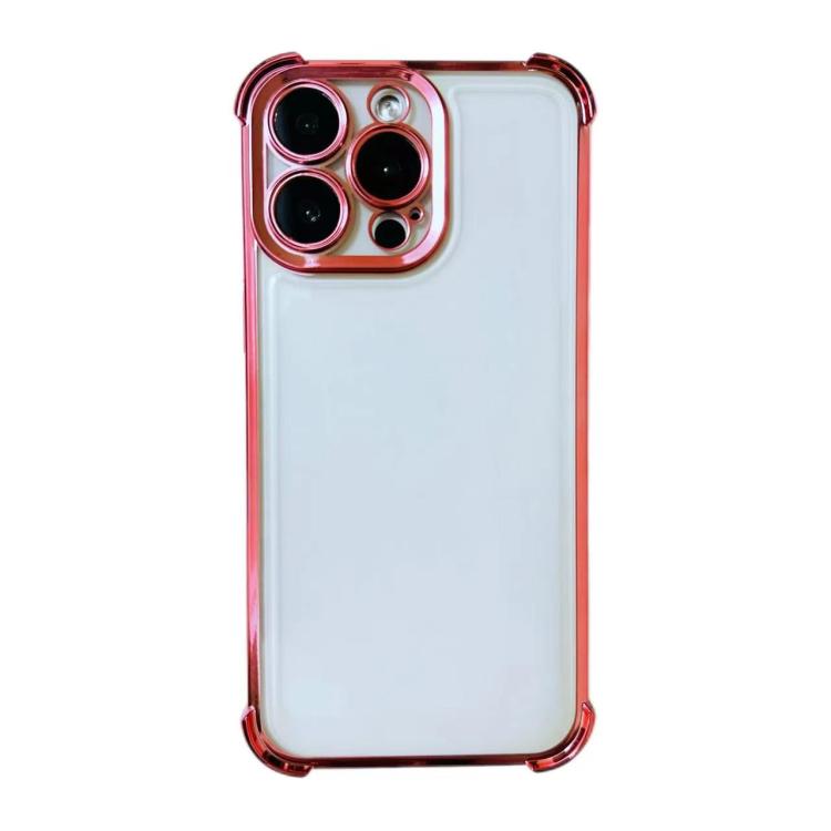 For iPhone 13 Pro Max Electrpolated Space Four-corner Shockproof TPU Phone Case - Pink