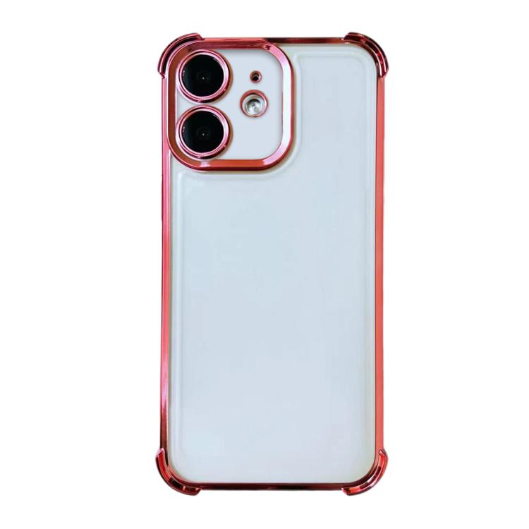 For iPhone 12 Electrpolated Space Four-corner Shockproof TPU Phone Case - Pink