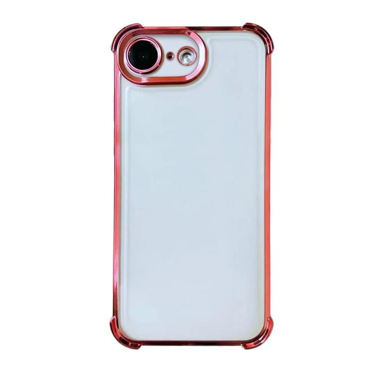 For iPhone 17e / 16e Electrpolated Space Four-corner Shockproof TPU Phone Case - Pink