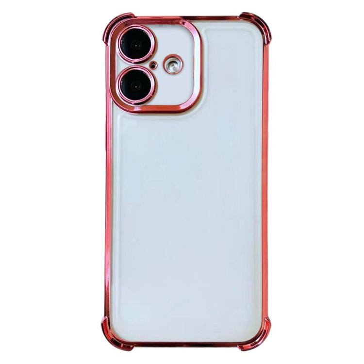 For iPhone 17 Electrpolated Space Four-corner Shockproof TPU Phone Case - Pink