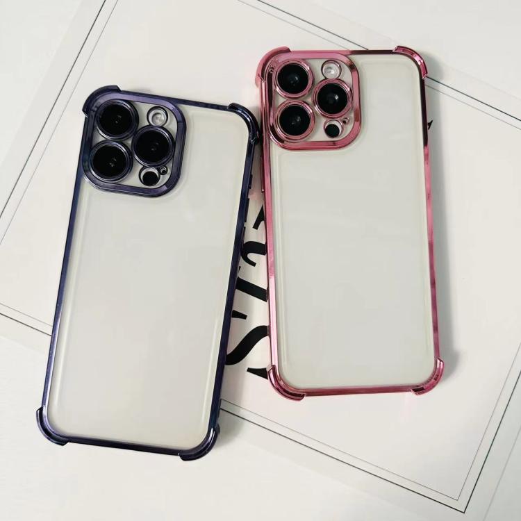 For iPhone 15 Plus Electrpolated Space Four-corner Shockproof TPU Phone Case