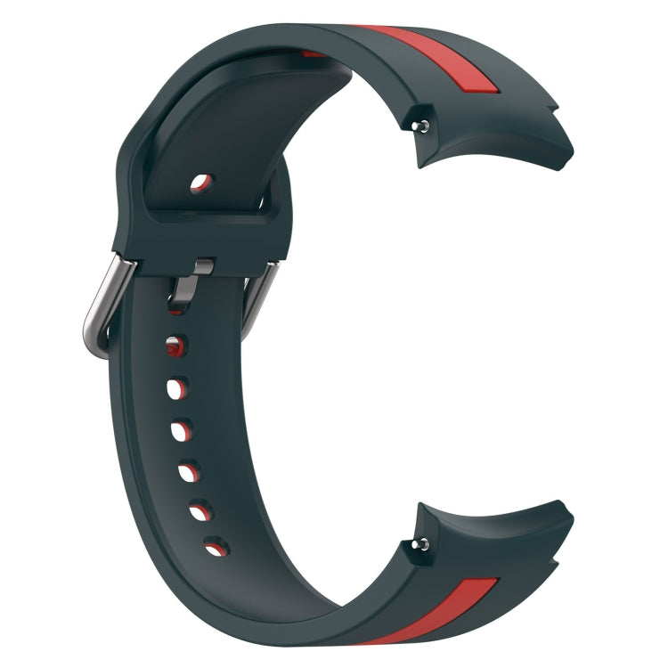 For Samsung Galaxy Watch FE 40mm Two Color Stripe Silicone Watch Band