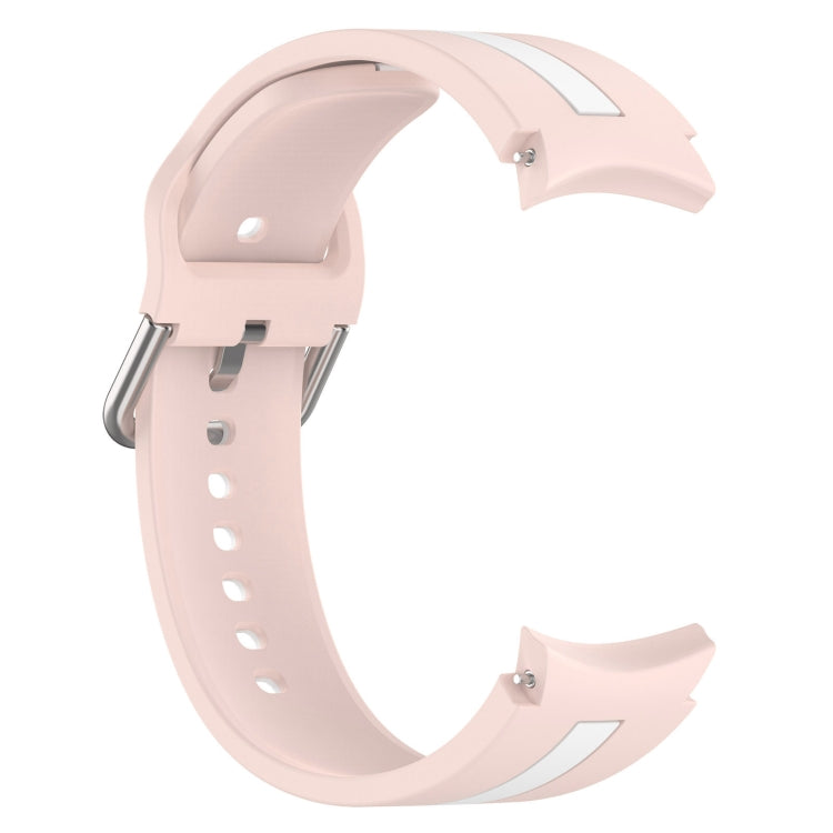 For Samsung Galaxy Watch 7 40 / 44mm Two Color Stripe Silicone Watch Band
