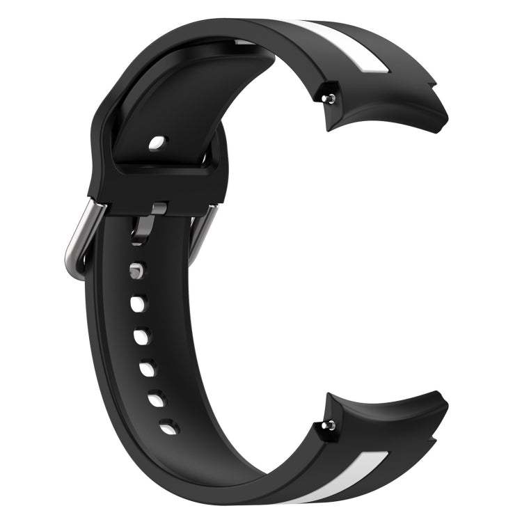 For Samsung Galaxy Watch 7 40 / 44mm Two Color Stripe Silicone Watch Band