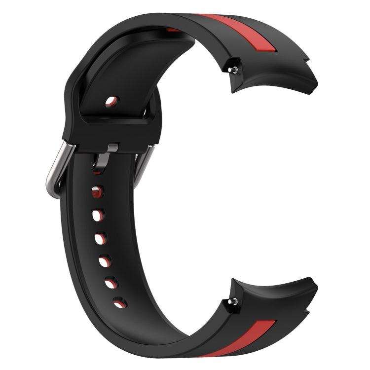 For Samsung Galaxy Watch 7 40 / 44mm Two Color Stripe Silicone Watch Band