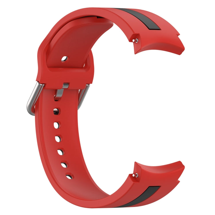 For Samsung Galaxy Watch 7 40 / 44mm Two Color Stripe Silicone Watch Band