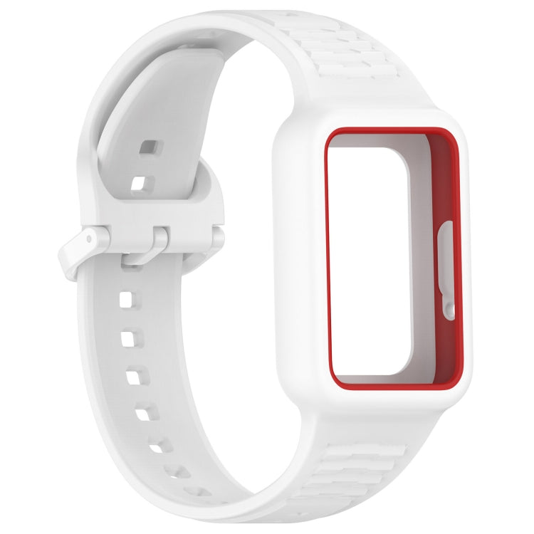 For  Huawei Band 9 NFC Two Color Frame Integrated Silicone Watch Band