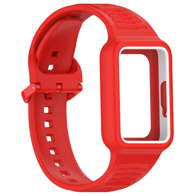 For  Huawei Band 8 NFC Two Color Frame Integrated Silicone Watch Band