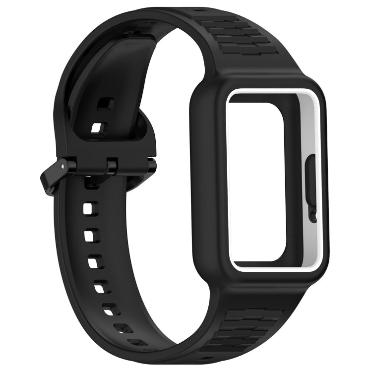 For  Huawei Band 8 NFC Two Color Frame Integrated Silicone Watch Band