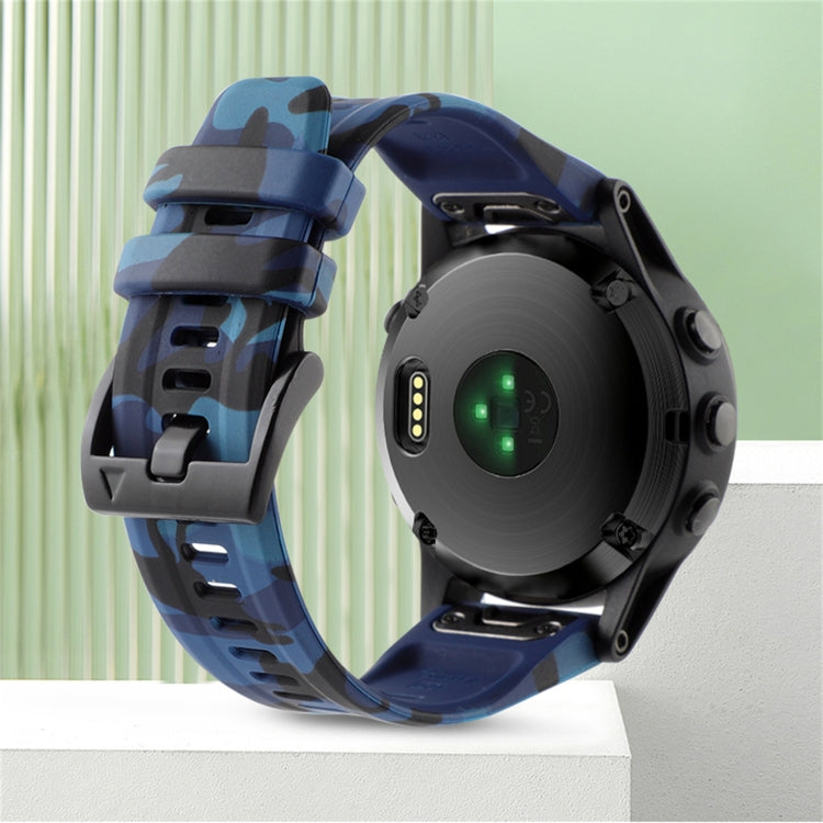 For Garmin Fenix 7X / 7X Pro / Tactix 7 Camouflage Quick Release Silicone Watch Band