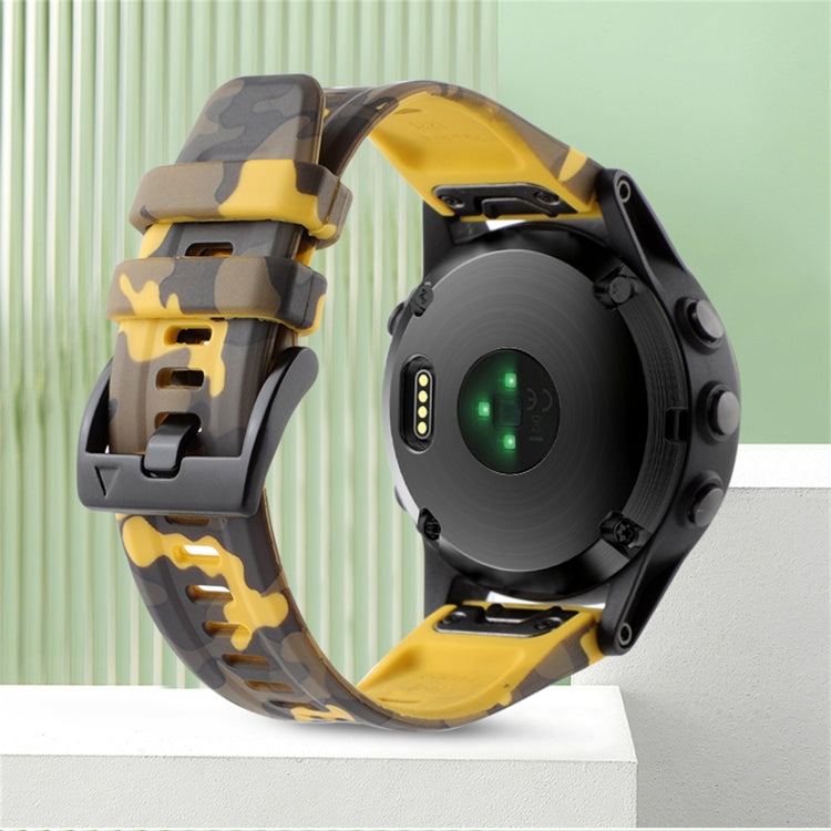For Garmin Fenix 7X / 7X Pro / Tactix 7 Camouflage Quick Release Silicone Watch Band