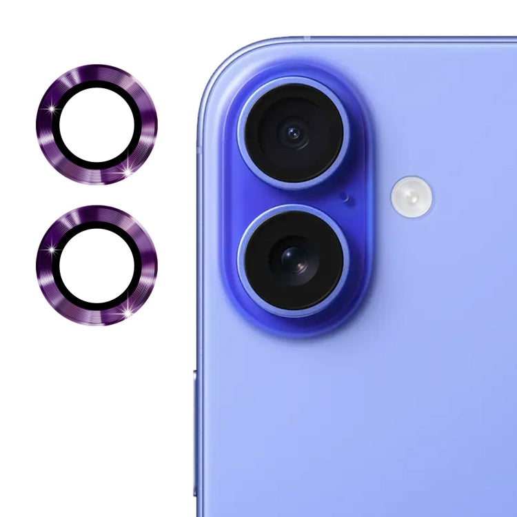 For iPhone 16 / 16 Plus ENKAY 9H Rear Lens Aluminium Alloy Tempered Glass Film