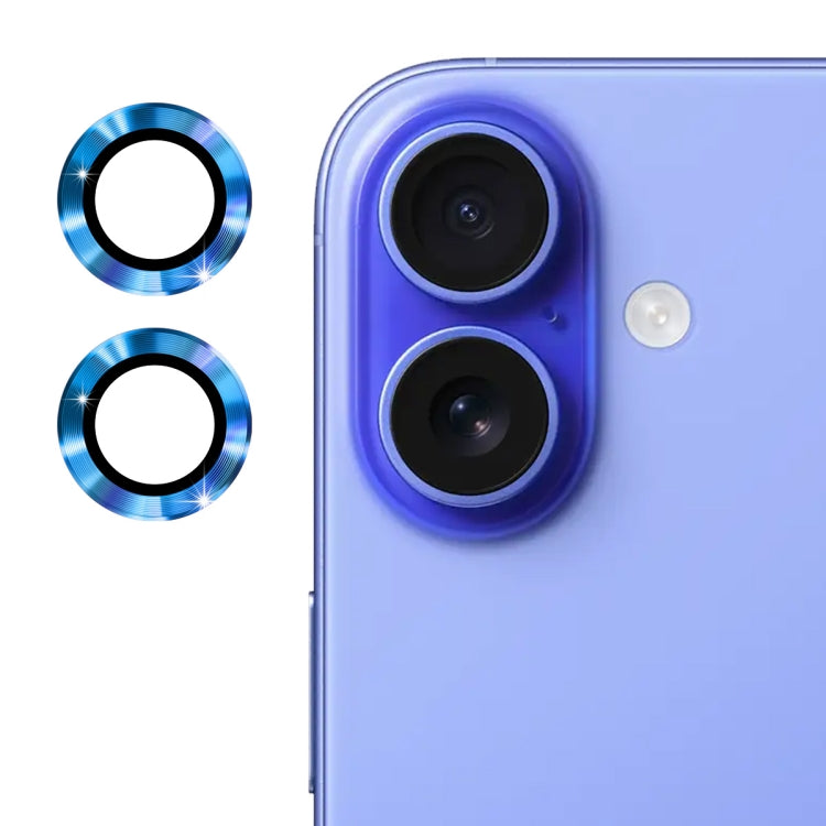 For iPhone 16 / 16 Plus ENKAY 9H Rear Lens Aluminium Alloy Tempered Glass Film