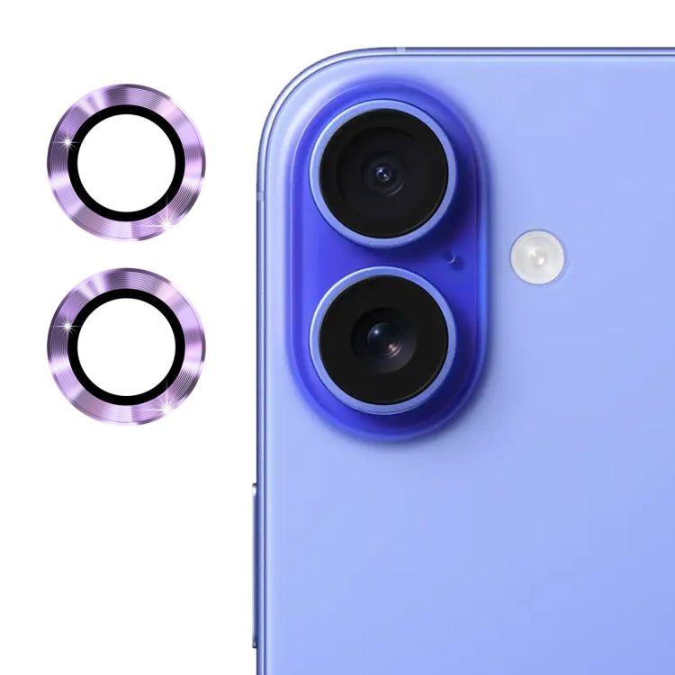 For iPhone 16 / 16 Plus ENKAY 9H Rear Lens Aluminium Alloy Tempered Glass Film
