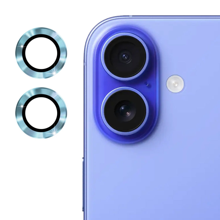 For iPhone 16 / 16 Plus ENKAY 9H Rear Lens Aluminium Alloy Tempered Glass Film