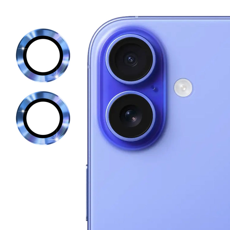 For iPhone 16 / 16 Plus ENKAY 9H Rear Lens Aluminium Alloy Tempered Glass Film