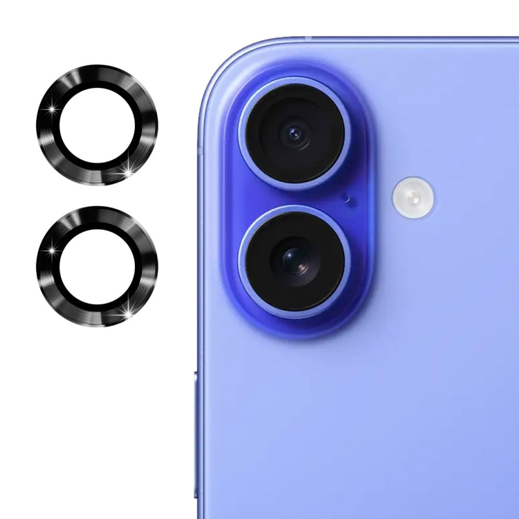 For iPhone 16 / 16 Plus ENKAY 9H Rear Lens Aluminium Alloy Tempered Glass Film