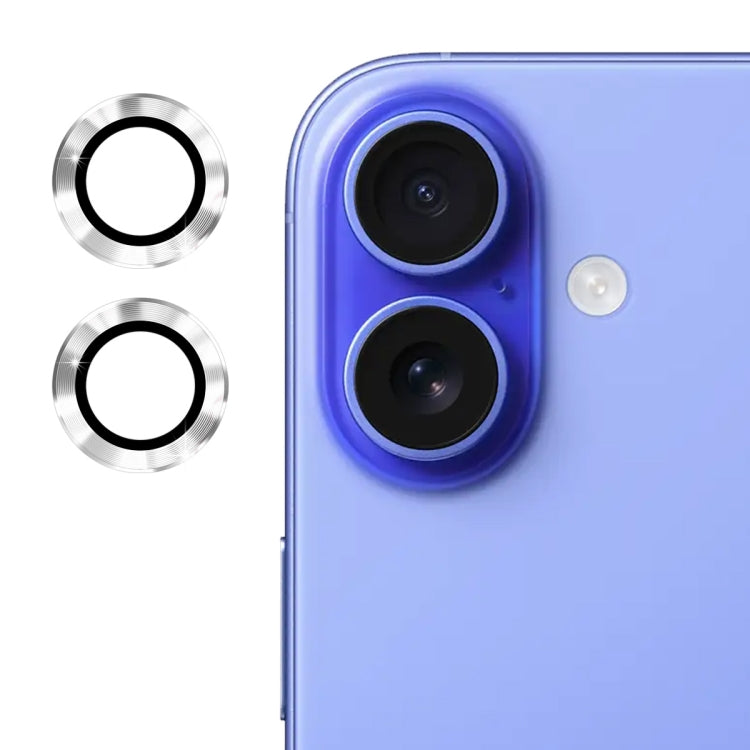 For iPhone 16 / 16 Plus ENKAY 9H Rear Lens Aluminium Alloy Tempered Glass Film