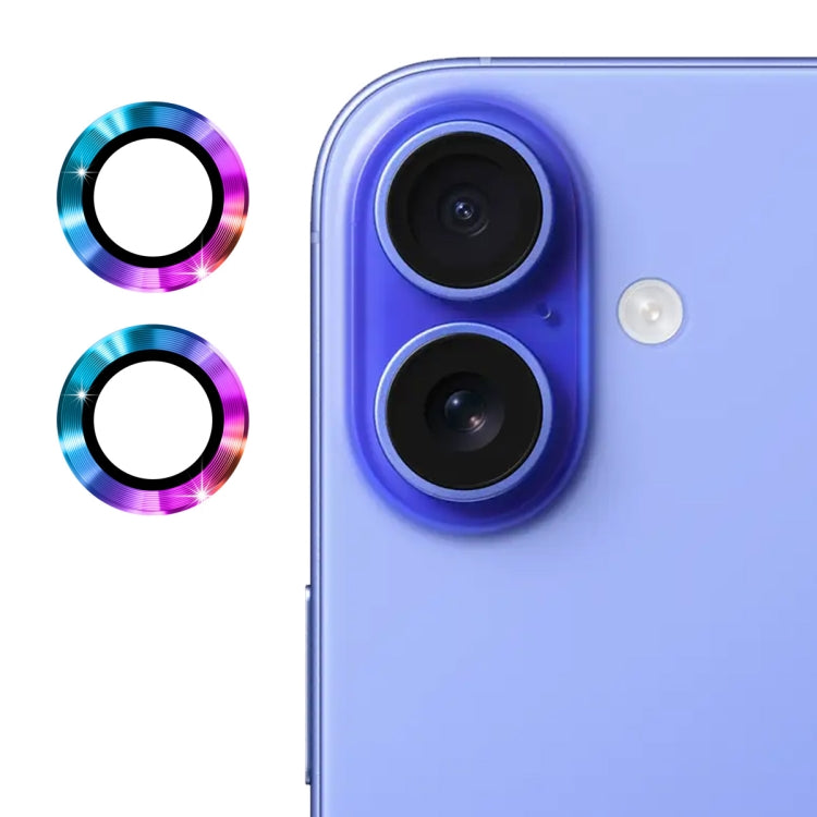 For iPhone 16 / 16 Plus ENKAY 9H Rear Lens Aluminium Alloy Tempered Glass Film
