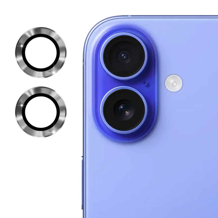 For iPhone 16 / 16 Plus ENKAY 9H Rear Lens Aluminium Alloy Tempered Glass Film