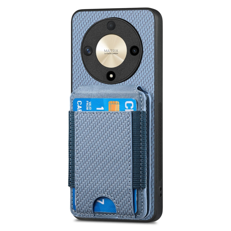 For Honor Magic4 Pro Carbon Fiber Vertical Flip Wallet Stand Phone Case
