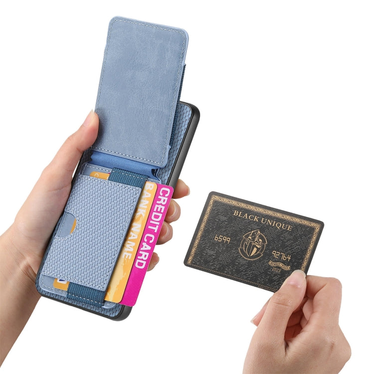 For Honor Magic4 Pro Carbon Fiber Vertical Flip Wallet Stand Phone Case
