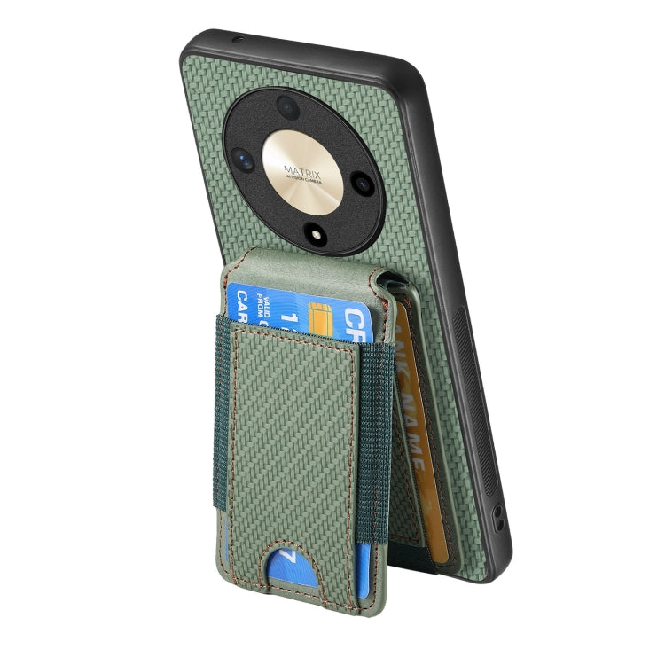 For Honor Magic4 Pro Carbon Fiber Vertical Flip Wallet Stand Phone Case