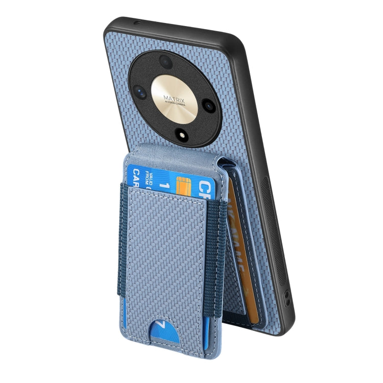 For Honor Magic6 Carbon Fiber Vertical Flip Wallet Stand Phone Case