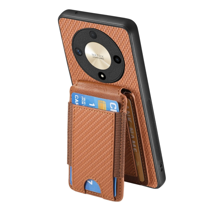 For Honor X9b Carbon Fiber Vertical Flip Wallet Stand Phone Case