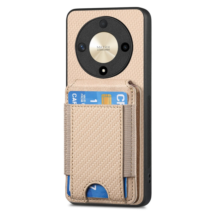 For Honor X9b Carbon Fiber Vertical Flip Wallet Stand Phone Case