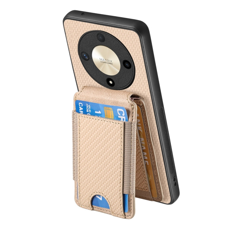 For Honor X9b Carbon Fiber Vertical Flip Wallet Stand Phone Case