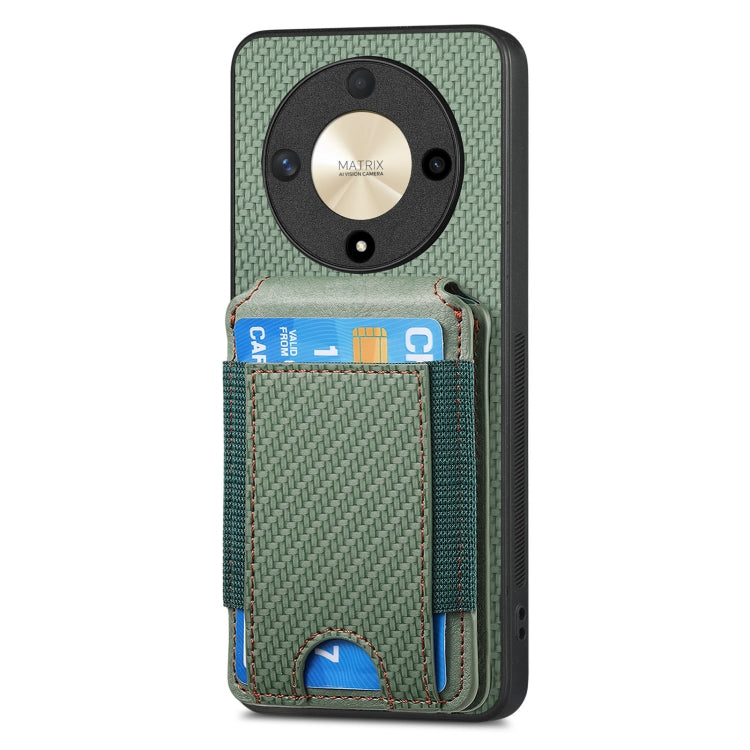 For Honor X9b Carbon Fiber Vertical Flip Wallet Stand Phone Case