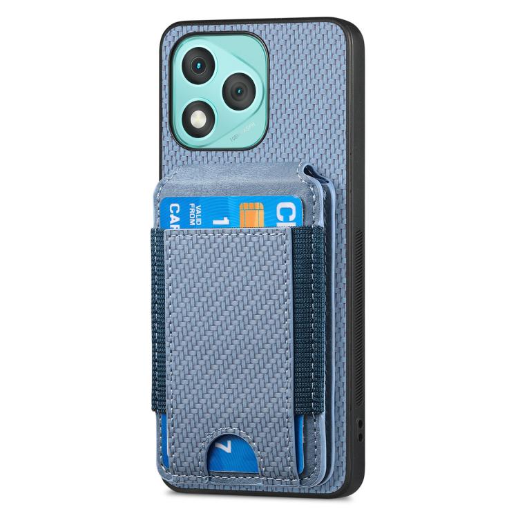 For Honor 400 Lite Global Carbon Fiber Vertical Flip Wallet Stand Phone Case