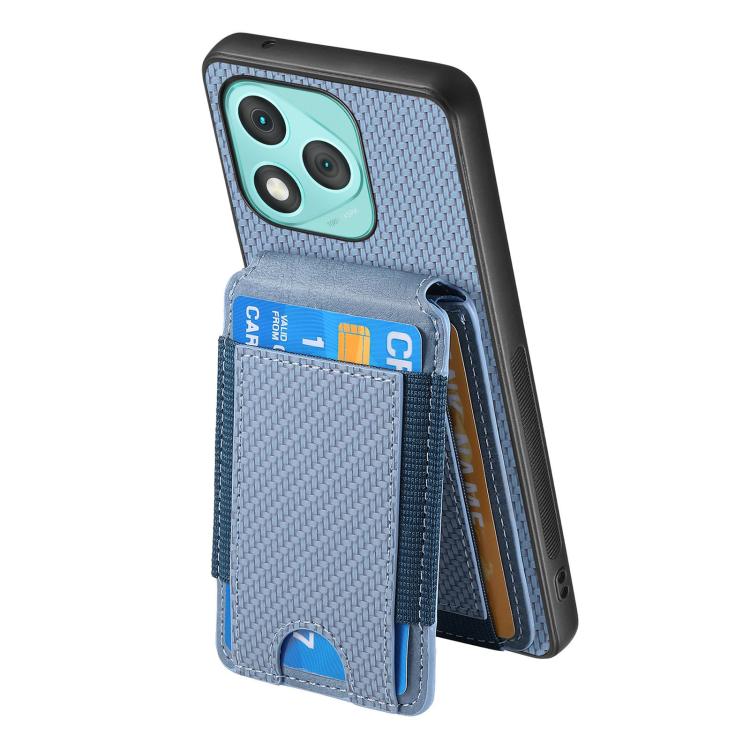 For Honor 400 Lite Global Carbon Fiber Vertical Flip Wallet Stand Phone Case