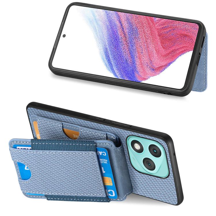 For Honor 400 Lite Global Carbon Fiber Vertical Flip Wallet Stand Phone Case