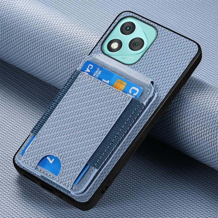 For Honor 400 Lite Global Carbon Fiber Vertical Flip Wallet Stand Phone Case