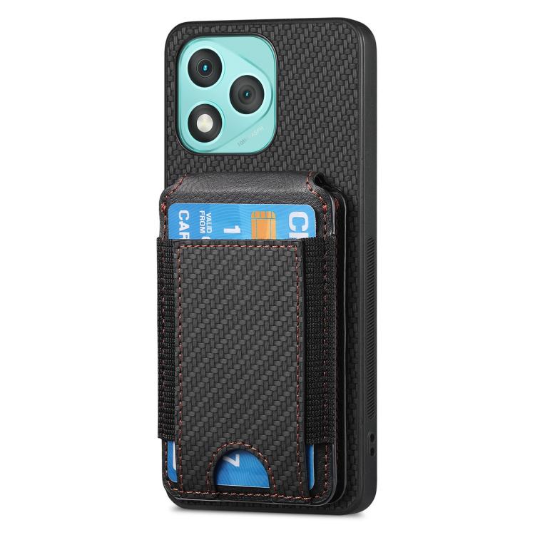 For Honor 400 Lite Global Carbon Fiber Vertical Flip Wallet Stand Phone Case
