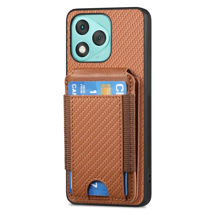 For Honor 400 Lite Global Carbon Fiber Vertical Flip Wallet Stand Phone Case