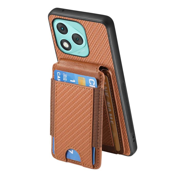 For Honor 400 Lite Global Carbon Fiber Vertical Flip Wallet Stand Phone Case