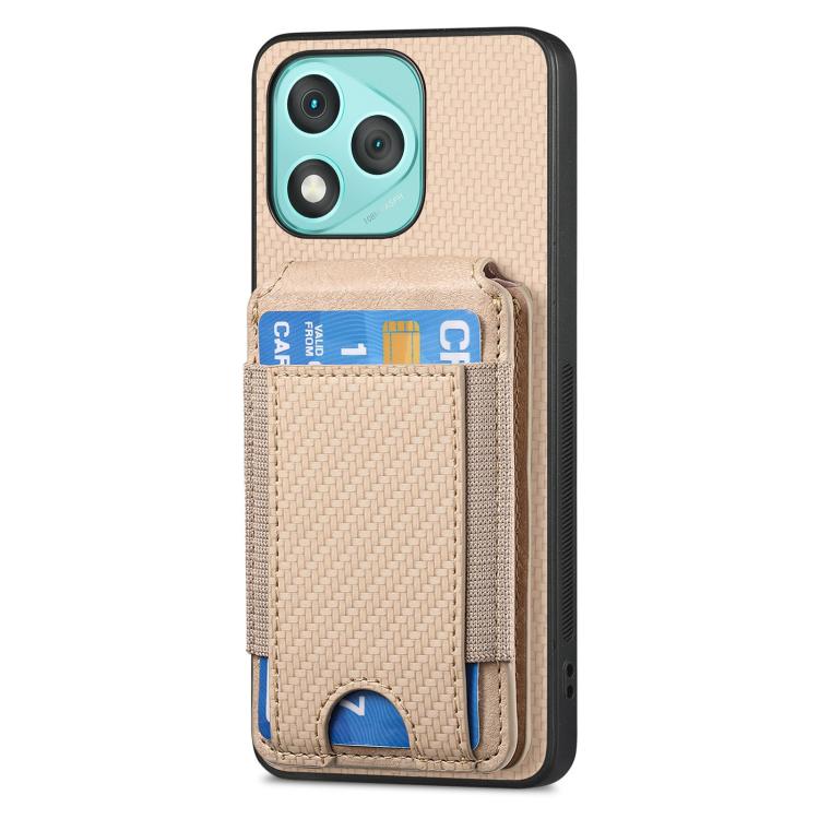 For Honor 400 Lite Global Carbon Fiber Vertical Flip Wallet Stand Phone Case