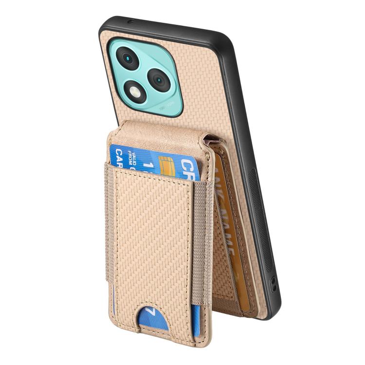 For Honor 400 Lite Global Carbon Fiber Vertical Flip Wallet Stand Phone Case