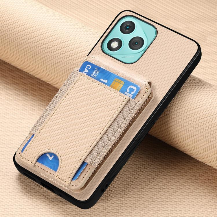 For Honor 400 Lite Global Carbon Fiber Vertical Flip Wallet Stand Phone Case