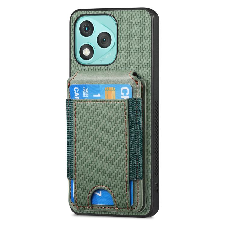 For Honor 400 Lite Global Carbon Fiber Vertical Flip Wallet Stand Phone Case