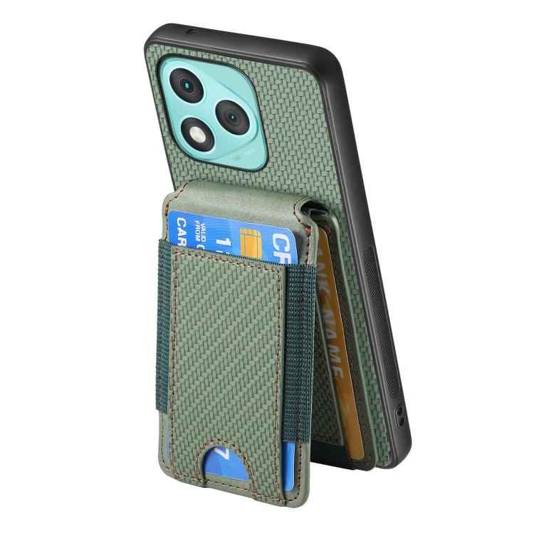 For Honor 400 Lite Global Carbon Fiber Vertical Flip Wallet Stand Phone Case