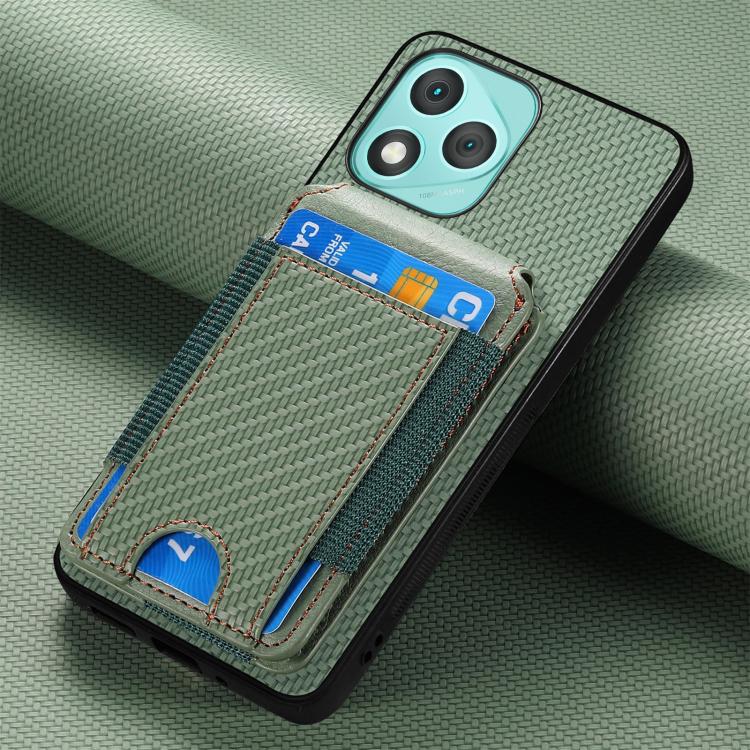 For Honor 400 Lite Global Carbon Fiber Vertical Flip Wallet Stand Phone Case