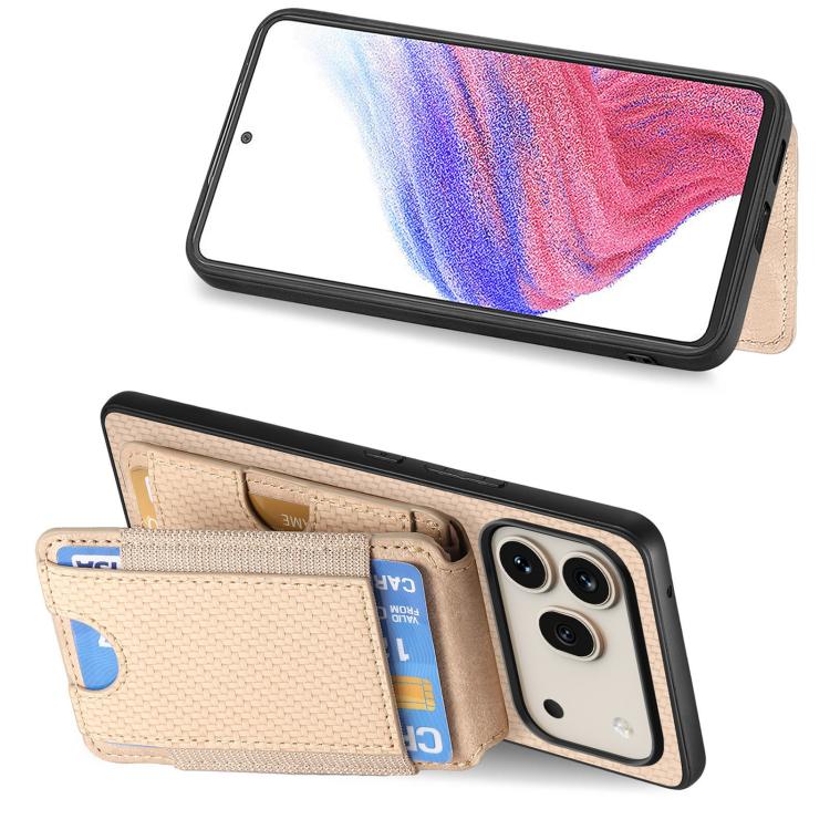 For Honor 600 Global Carbon Fiber Vertical Flip Wallet Stand Phone Case