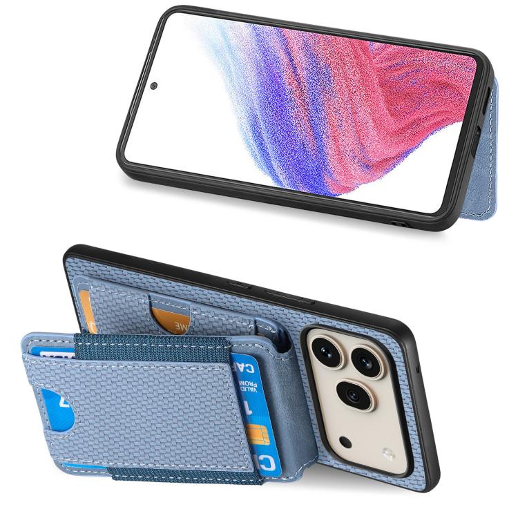For Honor 600 Pro Global Carbon Fiber Vertical Flip Wallet Stand Phone Case
