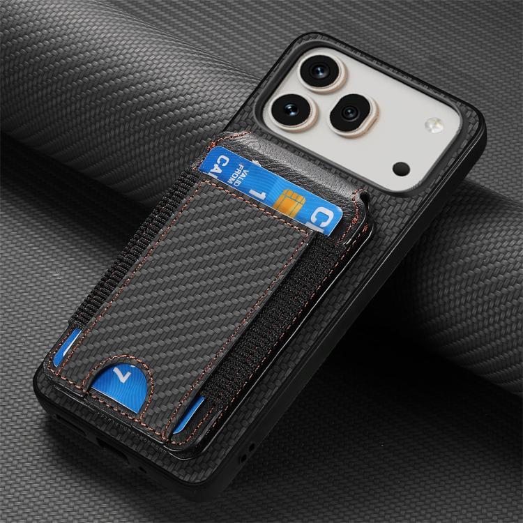 For Honor 600 Pro Global Carbon Fiber Vertical Flip Wallet Stand Phone Case