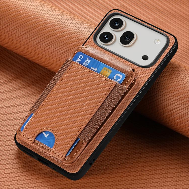 For Honor 600 Pro Global Carbon Fiber Vertical Flip Wallet Stand Phone Case